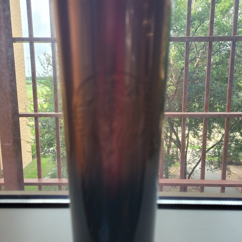 Starbucks 2024 Metallic Gold Dark Green Blue Gradient Ombre Tumbler 24oz.